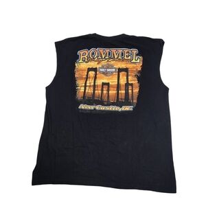 Harley Davidson Shirt Mens SZ XL Sleeveless Tank Top Rommel New Castle DE